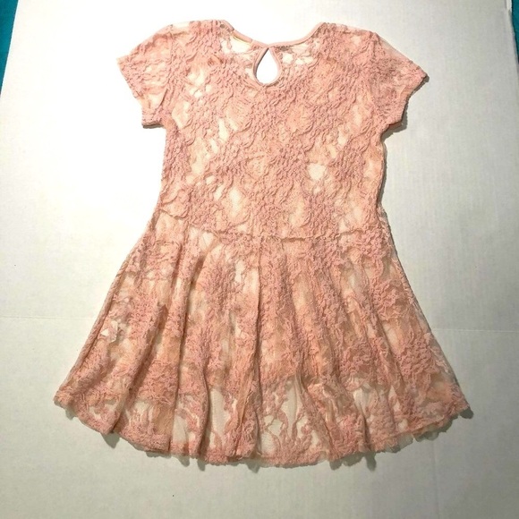 Lovely 153 Boho Pink Short Sleeve Lace Peplum Top Size M - Picture 6 of 11